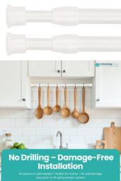 Neel Blue 2pcs White Extendable Curtain Poles - 60cm-110cm - thumbnail 5