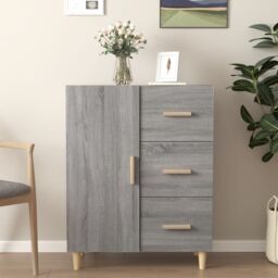 Berkfield Home Sideboard Grey Sonoma 69.5x34x90 cm Engineered Wood - thumbnail 1