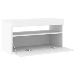 Berkfield Home TV Cabinet with LED Lights White 75x35x40 cm - Size: 75 x 35 x 40 cm - thumbnail 9