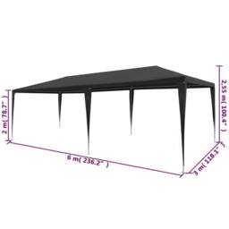 Berkfield Home Party Tent 3x6 m PE Anthracite in Black - thumbnail 6