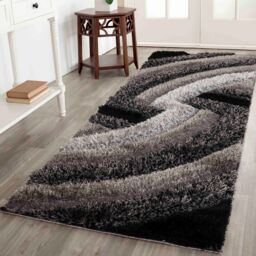 Desire Rugs Modern Soft Swirl Shimmer Shaggy Area Rugs in Grey - Size: 80 cm x 150 cm - thumbnail 8