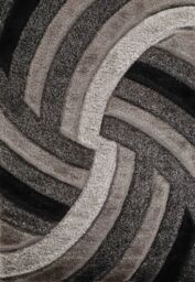 Desire Rugs Modern Soft Swirl Shimmer Shaggy Area Rugs in Grey - Size: 80 cm x 150 cm - thumbnail 2