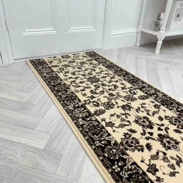 runrug Hallway Carpet Runner Rug - Soft & Comfy, 9mm - 'Traditional' in Ivory - Size: 60 cm x 180 cm - image 1