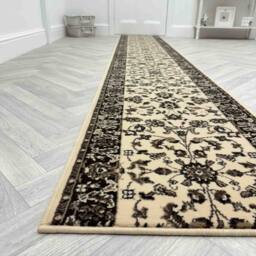 runrug Hallway Carpet Runner Rug - Soft & Comfy, 9mm - 'Traditional' in Ivory - Size: 60 cm x 180 cm - thumbnail 5