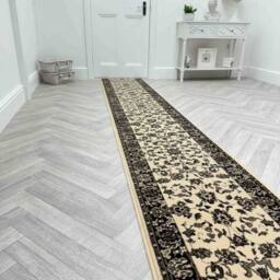 runrug Hallway Carpet Runner Rug - Soft & Comfy, 9mm - 'Traditional' in Ivory - Size: 60 cm x 180 cm - thumbnail 3