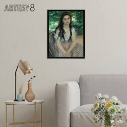 "Artery8 In the Summer Portrait Renoir Black Framed Canvas Wall Art - Size: W12"" x H16""" - thumbnail 3