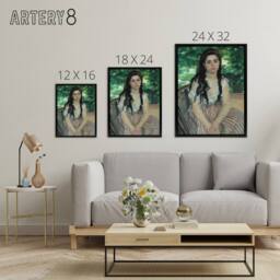 "Artery8 In the Summer Portrait Renoir Black Framed Canvas Wall Art - Size: W12"" x H16""" - thumbnail 4