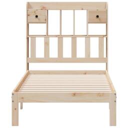 Berkfield Home Bookcase Bed without Mattress 90x200cm Solid Wood Pine in Light Tan - Size: 90x200 cm - thumbnail 4