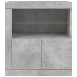 Berkfield Home Sideboard with LED Lights Concrete Grey 60.5x37x67 cm - thumbnail 6