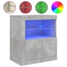 Berkfield Home Sideboard with LED Lights Concrete Grey 60.5x37x67 cm - thumbnail 1