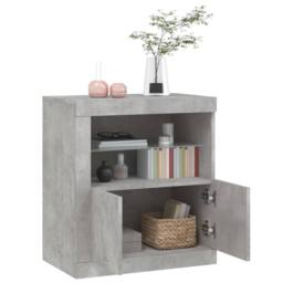 Berkfield Home Sideboard with LED Lights Concrete Grey 60.5x37x67 cm - thumbnail 5