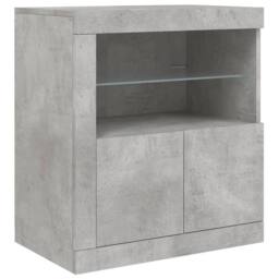 Berkfield Home Sideboard with LED Lights Concrete Grey 60.5x37x67 cm - thumbnail 3