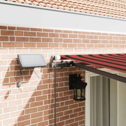 Berkfield Home Manual Retractable Awning with LED in Orange & Brown 400x350 cm - thumbnail 4