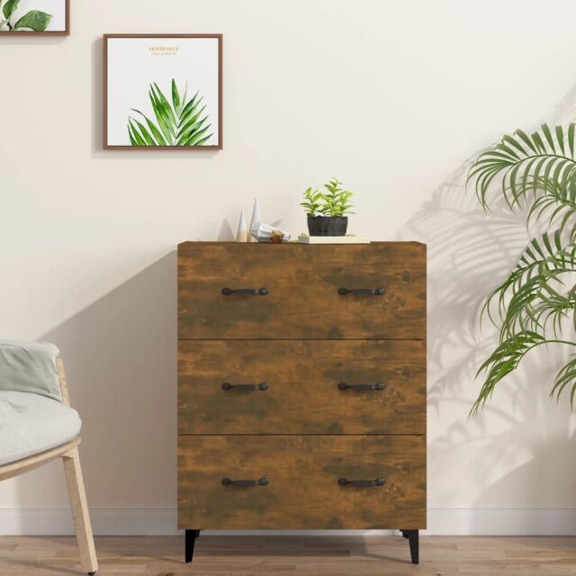 Berkfield Home Sideboard Smoked Oak 69.5x34x90 cm Engineered Wood in Brown - image 1
