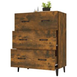 Berkfield Home Sideboard Smoked Oak 69.5x34x90 cm Engineered Wood in Brown - thumbnail 4