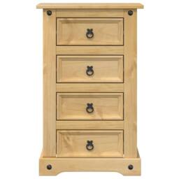 Berkfield Home Bedside Cabinet Corona 53x39x84 cm Solid Wood Pine in Brown - Size: 53 x 39 x 84 cm - thumbnail 4