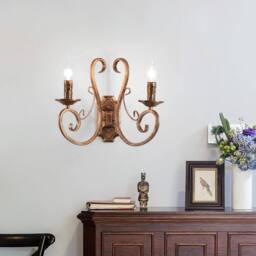 NIVOR Wall Sconces Indoor Retro Metal Vintage E14 Bronze 2 Lights (2 P) - thumbnail 1