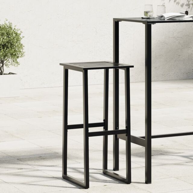 Berkfield Home Bar Stools 4 pcs Black 38x38x80 cm Powder-coated Steel - Size: 38 x 38 x 80 cm - image 1