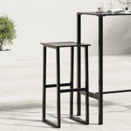 Berkfield Home Bar Stools 4 pcs Black 38x38x80 cm Powder-coated Steel - Size: 38 x 38 x 80 cm - thumbnail 1