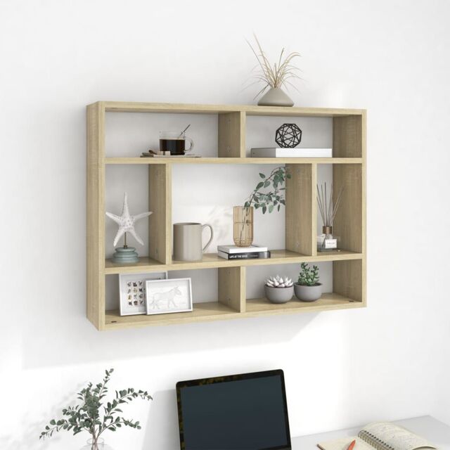 Berkfield Home Wall Shelf Sonoma Oak 75x16x55 cm Engineered Wood in Brown - Size: 75 x 16 x 55 cm - image 1