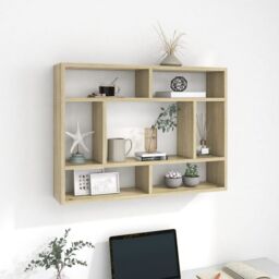 Berkfield Home Wall Shelf Sonoma Oak 75x16x55 cm Engineered Wood in Brown - Size: 75 x 16 x 55 cm - thumbnail 1