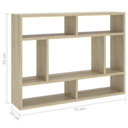 Berkfield Home Wall Shelf Sonoma Oak 75x16x55 cm Engineered Wood in Brown - Size: 75 x 16 x 55 cm - thumbnail 6