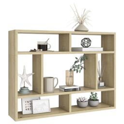 Berkfield Home Wall Shelf Sonoma Oak 75x16x55 cm Engineered Wood in Brown - Size: 75 x 16 x 55 cm - thumbnail 3