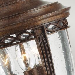 Netlighting English Bridle 3 Light Medium Outdoor Pedestal Light British Bronze IP44 E14 in Brown - thumbnail 2