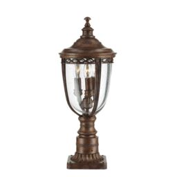 Netlighting English Bridle 3 Light Medium Outdoor Pedestal Light British Bronze IP44 E14 in Brown - thumbnail 1