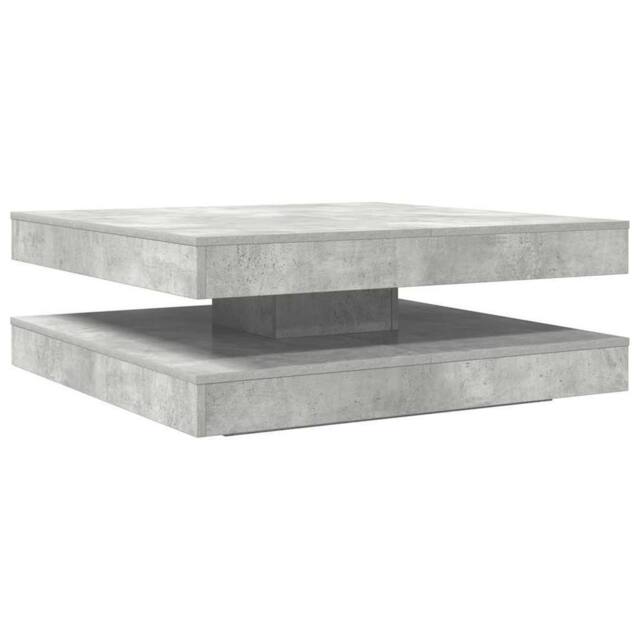 Berkfield Home Coffee Table 360-Degree Rotatable Concrete Grey 90x90x34.5 cm - image 1