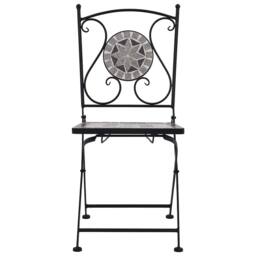 Berkfield Home Mosaic Bistro Chairs 2 pcs Grey - thumbnail 1