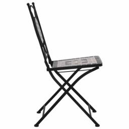Berkfield Home Mosaic Bistro Chairs 2 pcs Grey - thumbnail 6