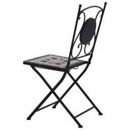 Berkfield Home Mosaic Bistro Chairs 2 pcs Grey - thumbnail 4