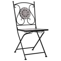 Berkfield Home Mosaic Bistro Chairs 2 pcs Grey - thumbnail 3