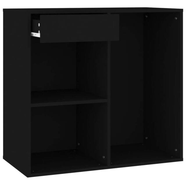 Berkfield Home Cosmetic Cabinet Black 80x40x75 cm Engineered Wood - Size: 80 x 40 x 75 cm - image 1