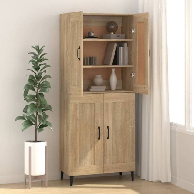 Berkfield Home Sideboard Sonoma Oak 69.5x34x90 cm Engineered Wood in Brown - image 1