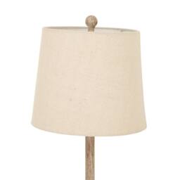 Wyld Haus Thornvale Candlestick Wooden Table Lamp Resin Base with Linen Shade in Brown - thumbnail 4