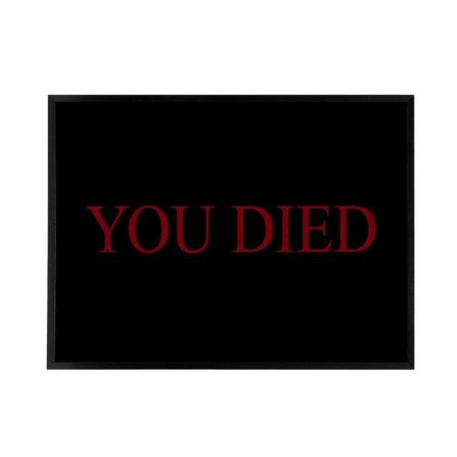 "Artery8 E Sports You Died Souls Video Game Over Framed Canvas Wall Art Print in Black - Size: W18"" x H24""" - image 1