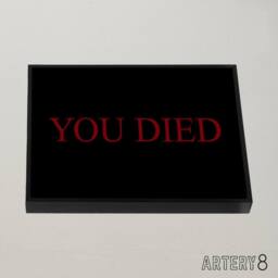"Artery8 E Sports You Died Souls Video Game Over Framed Canvas Wall Art Print in Black - Size: W18"" x H24""" - thumbnail 2