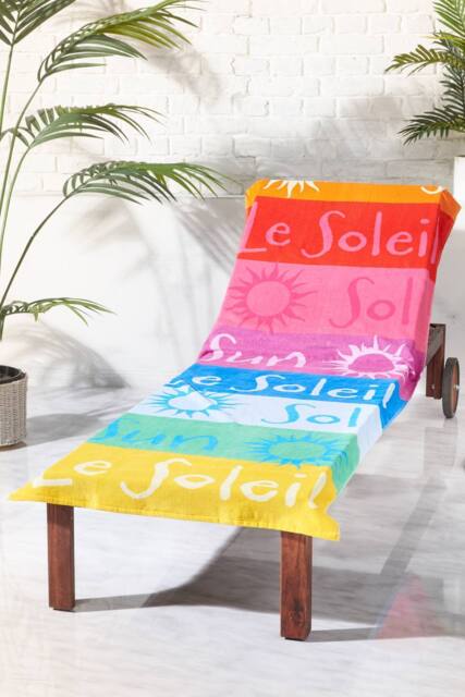 Catherine Lansfield 'Block Stripe' Cotton Beach Sun Lounger Towel - image 1