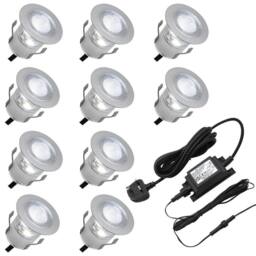 SPETLEK IP68 Outdoor LED Decking Lights 30mm Round Cool in Silver - thumbnail 1