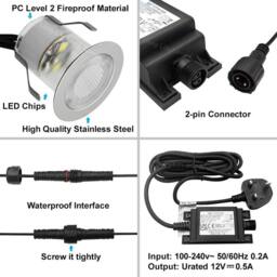 SPETLEK IP68 Outdoor LED Decking Lights 30mm Round Cool in Silver - thumbnail 3