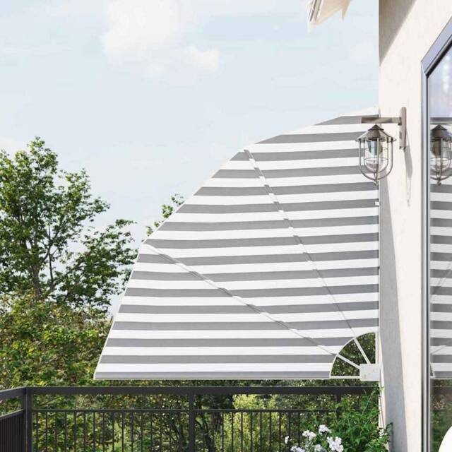 Berkfield Home Balcony Privacy Screen Anthracite & white 140 x 140 cm Fabric in Grey - image 1