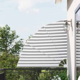Berkfield Home Balcony Privacy Screen Anthracite & white 140 x 140 cm Fabric in Grey - thumbnail 1