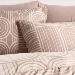 OHS Arches Print Bedding Microfibre Duvet Cover Set with Pillowcase in Stone - Size: Double - thumbnail 4