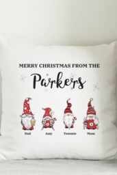 Personalised Memento Company Personalised Gonk Family Christmas Cushion in White - Size: 40 cm x 40 cm - thumbnail 3