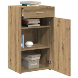 Berkfield Home Sideboard Artisan Oak 30x42, 5x93 cm Engineered Wood in Brown - thumbnail 1