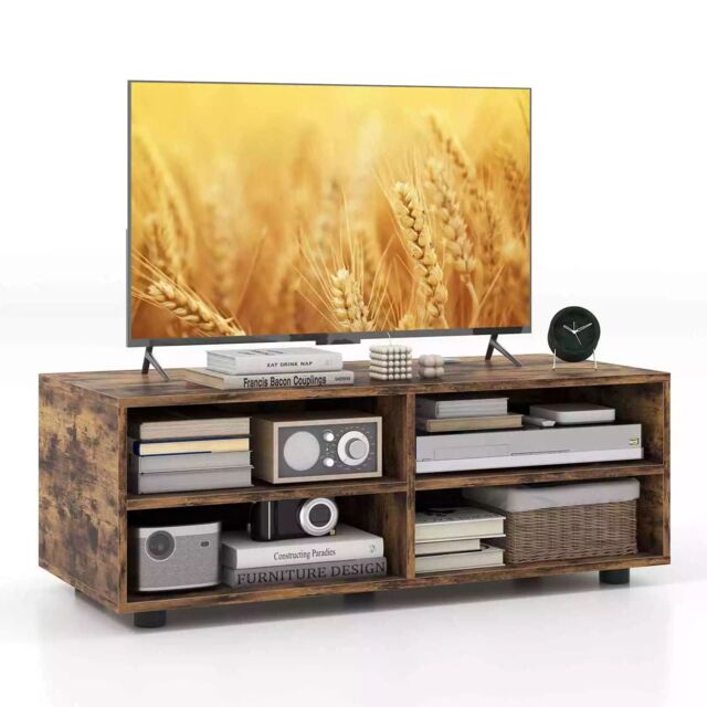 Costway TV Stand for TVs up to 40 Inches Wooden Media Console Table Entertainment Center in Brown - image 1