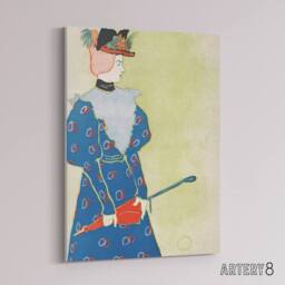 "Artery8 Woman Holding Umbrella Painting Canvas Wall Art Print E Penfield in Green - Size: W18"" x H24""" - thumbnail 2