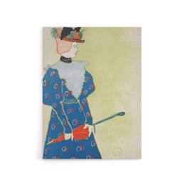 "Artery8 Woman Holding Umbrella Painting Canvas Wall Art Print E Penfield in Green - Size: W18"" x H24""" - thumbnail 1